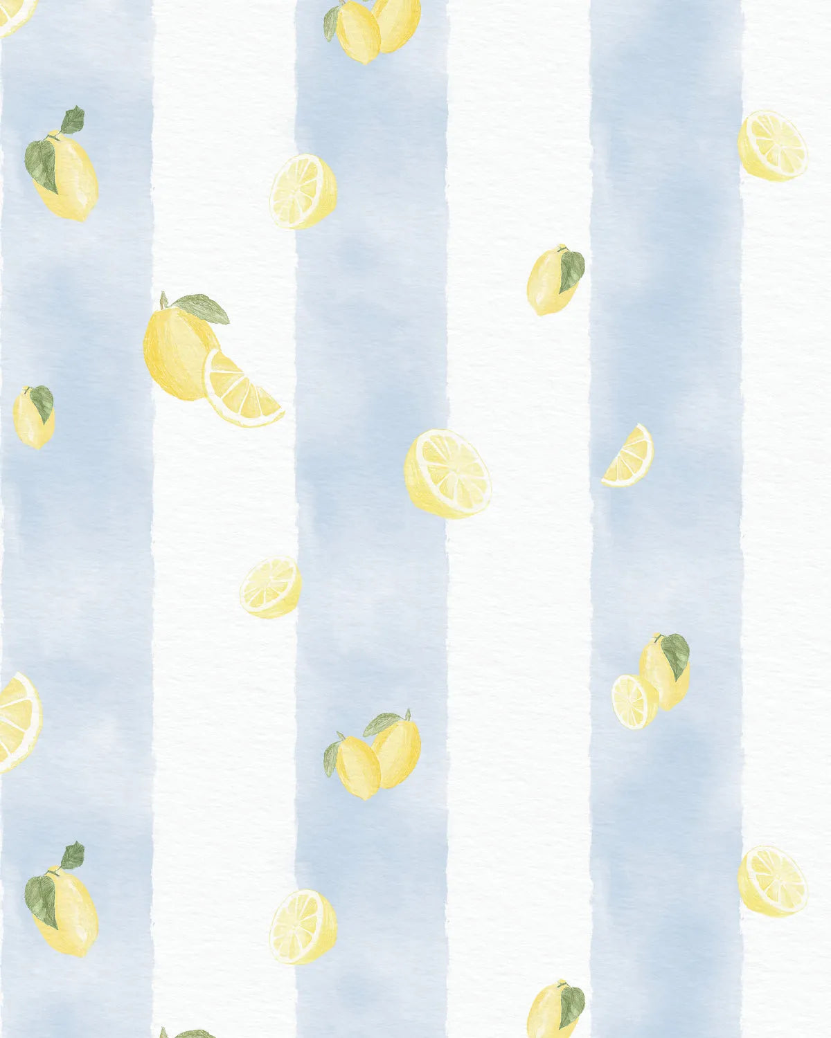 Amalfi Lemon Stripes Wallpaper from Olive et Oriel where you can shop wallpaper and artworks online