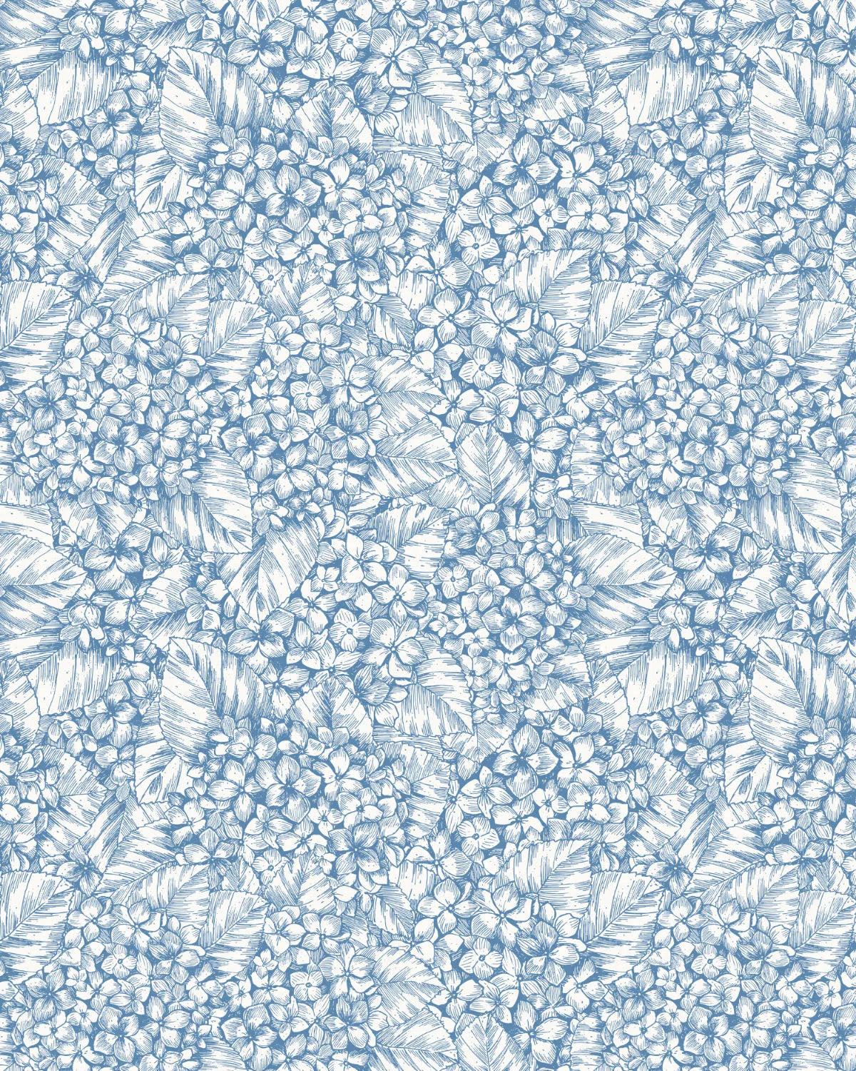 Luxe Hydrangea Navy Blue Wallpaper from Olive et Oriel where you can shop wallpaper and artworks online