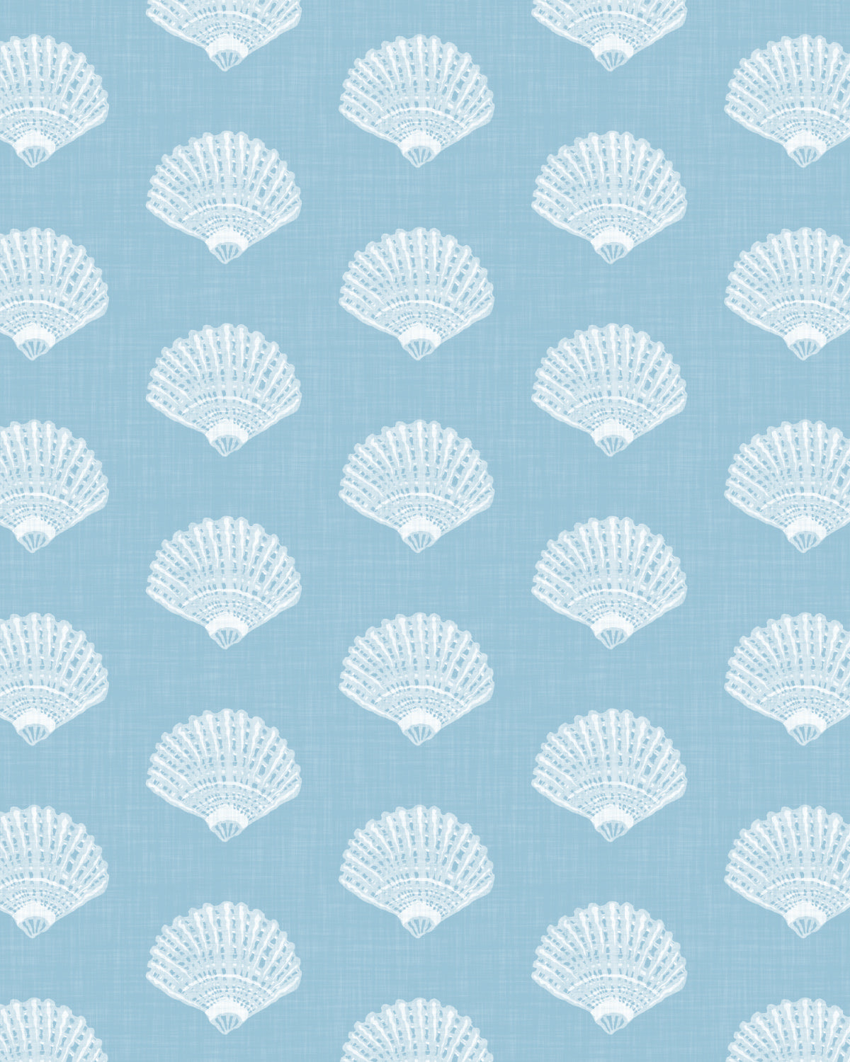 Coastal Shell Luxe in Ocean Blue Wallpaper