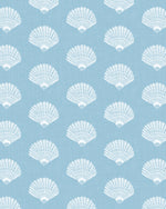 Coastal Shell Luxe in Ocean Blue Wallpaper