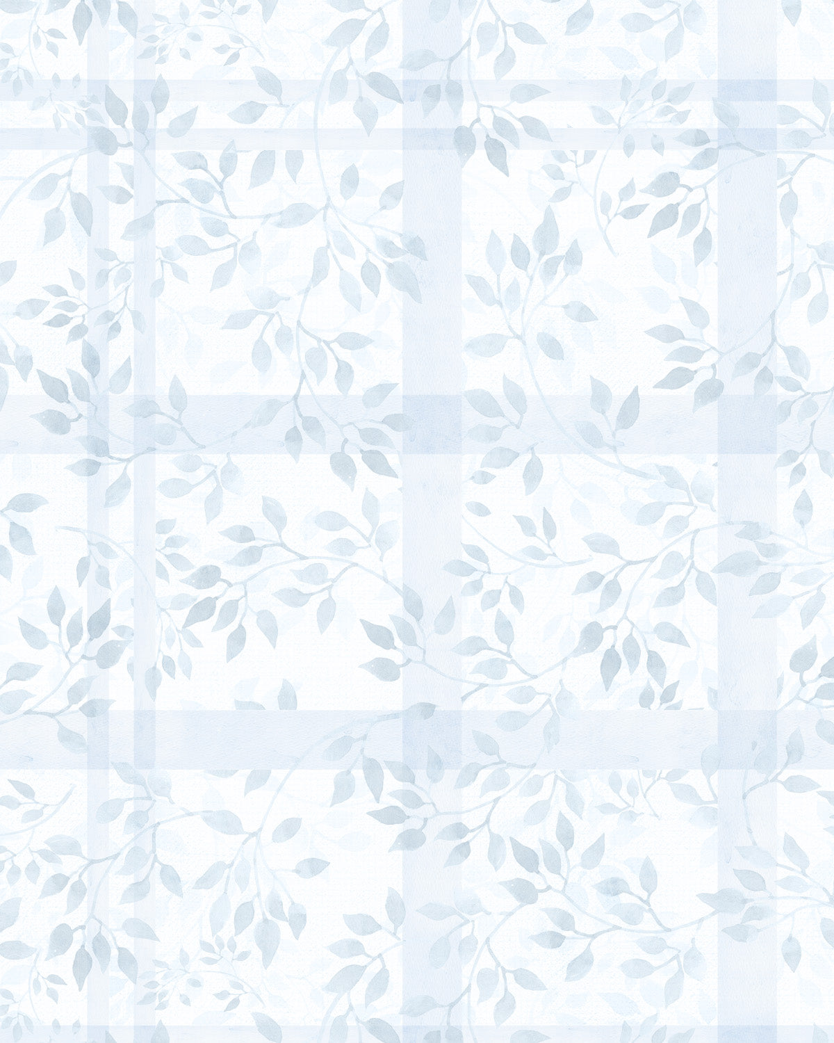 Hamptons Leafy Lattice in Light Blue Wallpaper