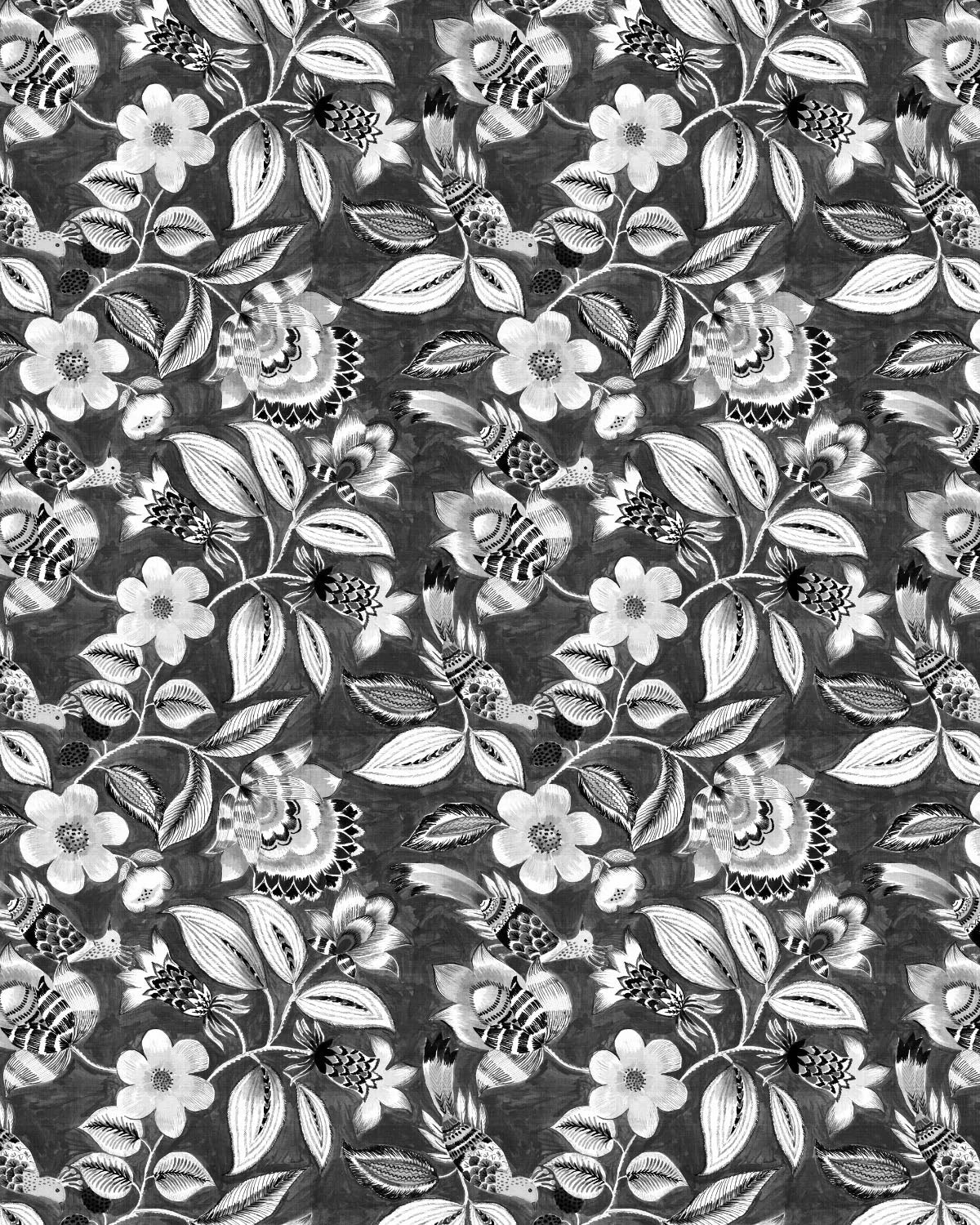 Folklore Black & White Wallpaper from Olive et Oriel where you can shop wallpaper and artworks online