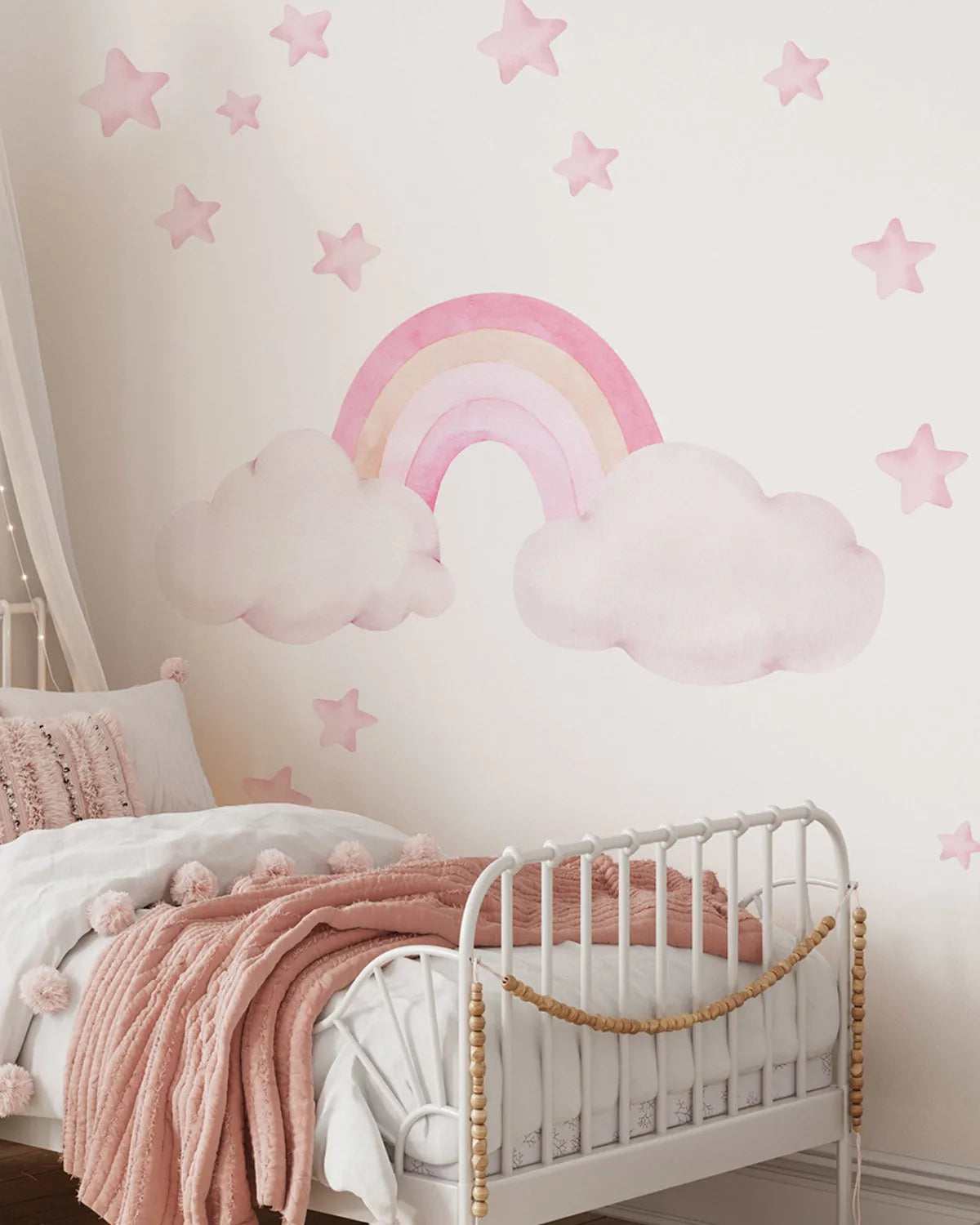 Pink Rainbow & Stars Decal Set from Olive et Oriel where you can shop wallpaper and artworks online