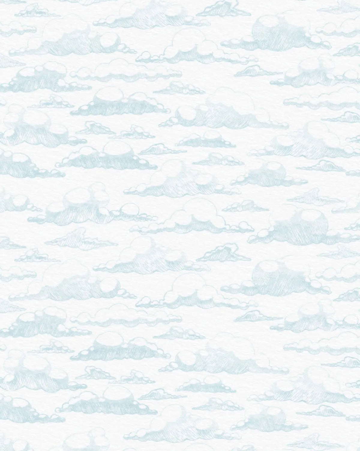 Cloudy Days in Soft Blue Wallpaper from Olive et Oriel where you can shop wallpaper and artworks online