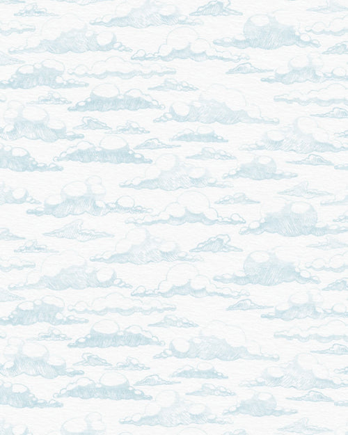 Cloudy Days in Soft Blue Wallpaper