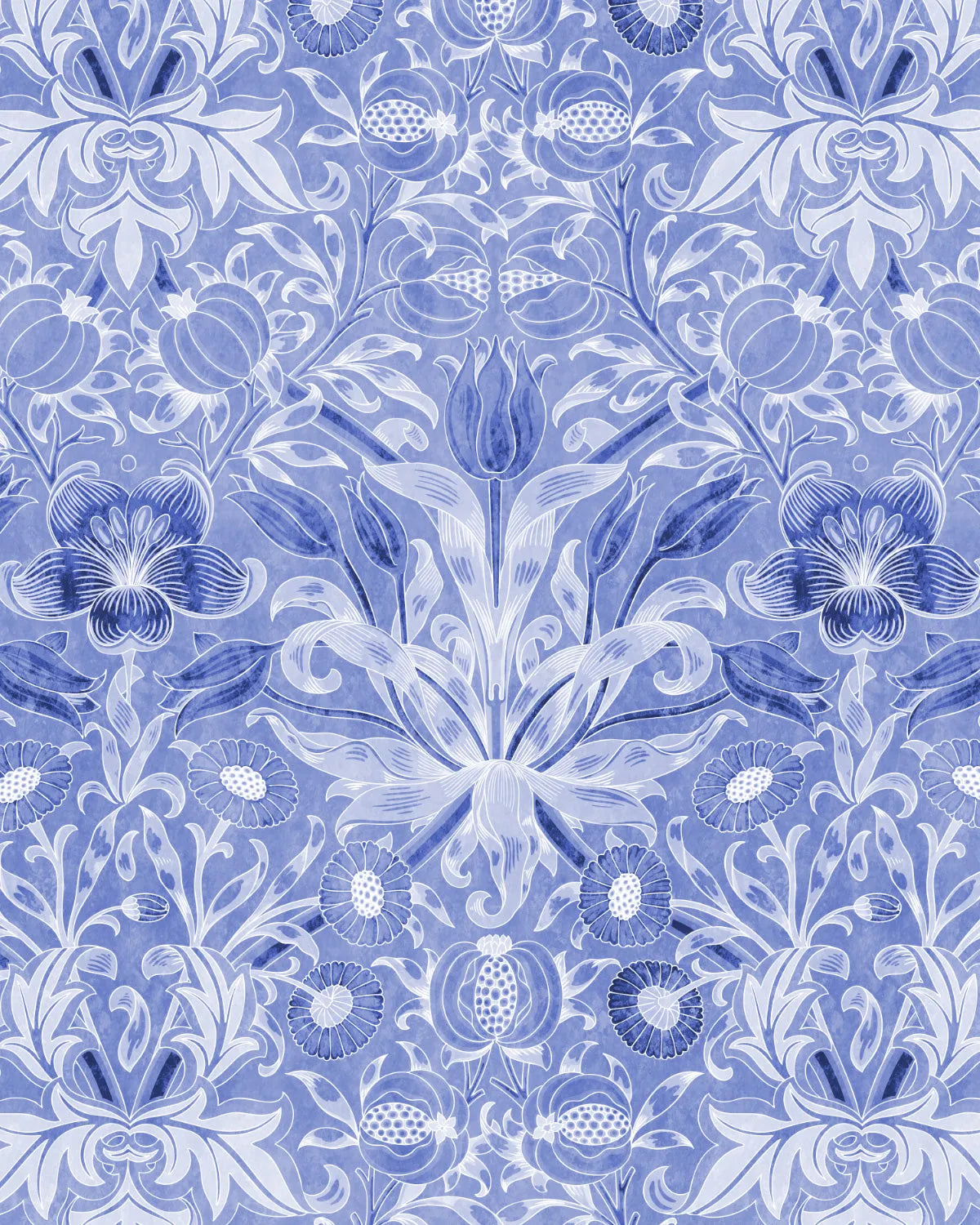 Blossom Navy Blue Wallpaper from Olive et Oriel where you can shop wallpaper and artworks online