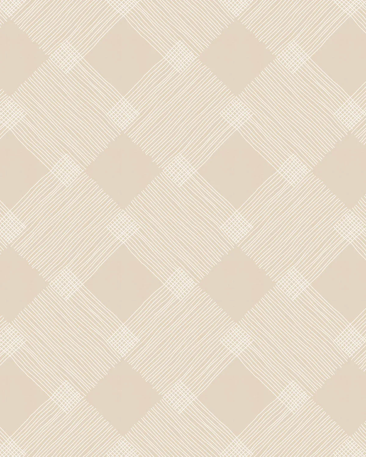 Diamond Line Art Beige Wallpaper from Olive et Oriel where you can shop wallpaper and artworks online