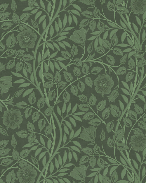 Floral Vines Luxe Dark Green Wallpaper