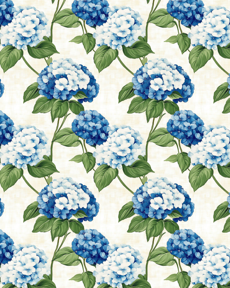 Bay Blooms in Light Blue Hydrangea Wallpaper