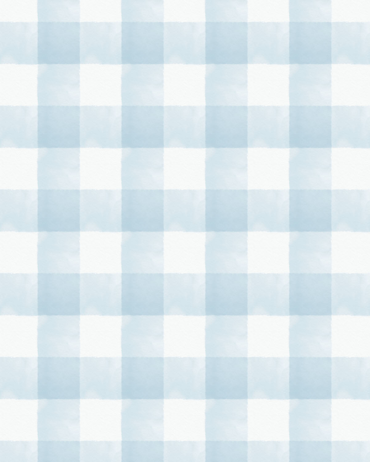 Watercolour Gingham in Light Blue Wallpaper