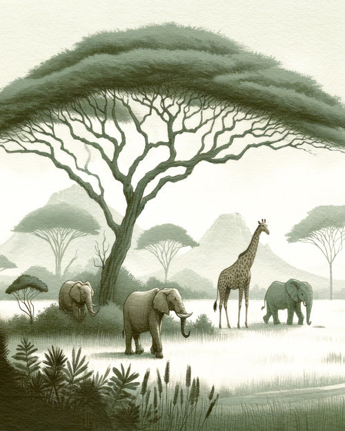 Safari Adventure Expedition Wallpaper Mural