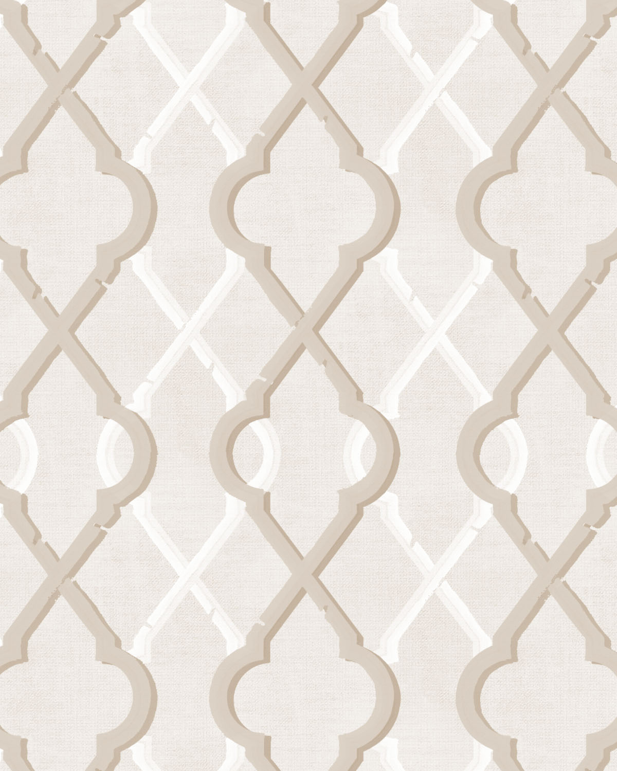 Painted Lattice in Warm Beige Wallpaper