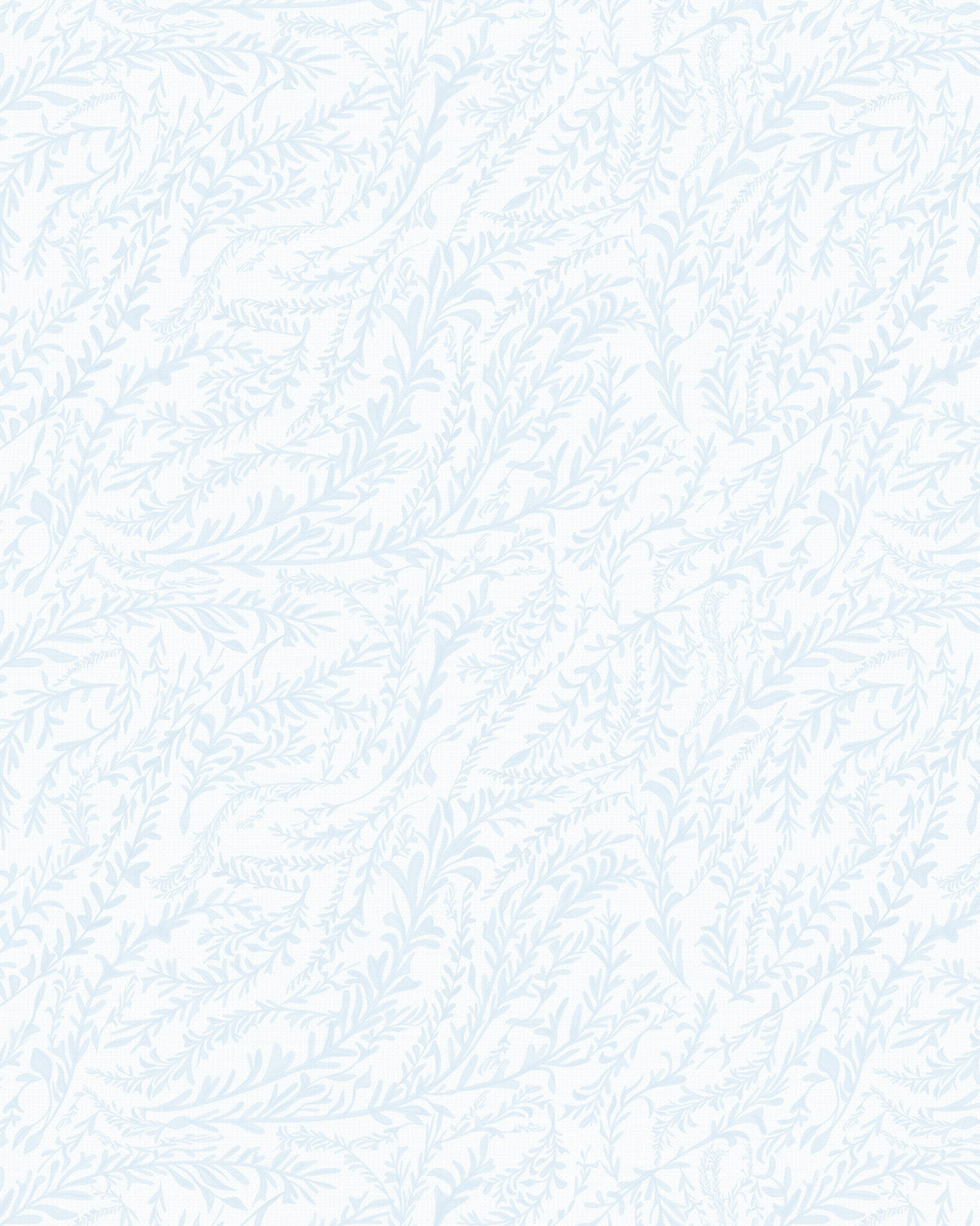 Hamptons Sea Leaves in Light Blue Wallpaper