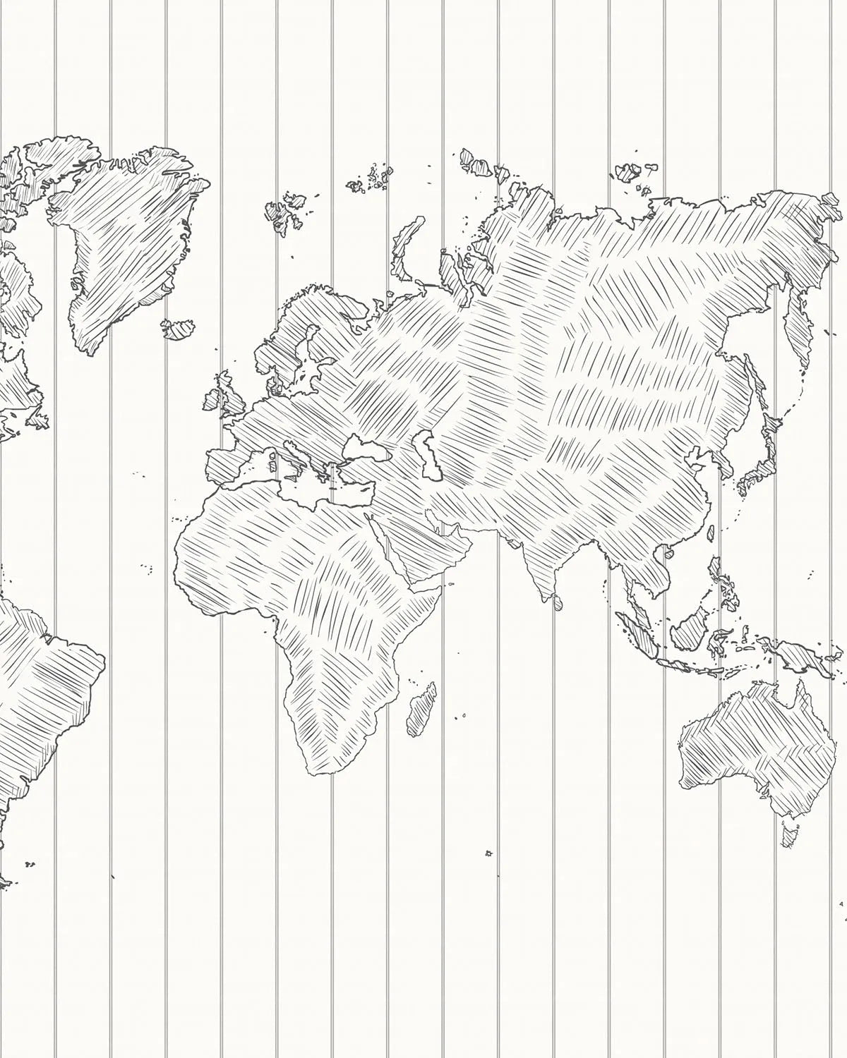 Sketched Stripe Charcoal Map Wallpaper Mural from Olive et Oriel where you can shop wallpaper and artworks online