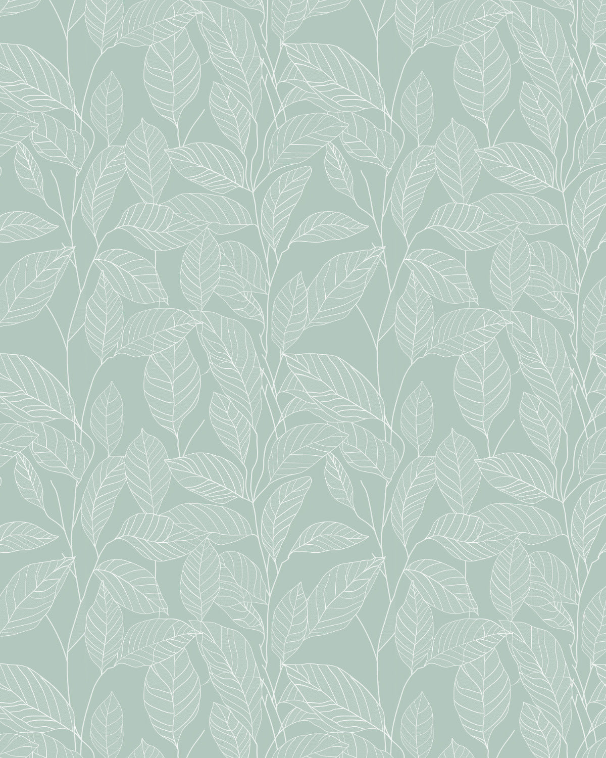 Leafy Vienna in Sage Green Commercial Vinyl Wallcovering