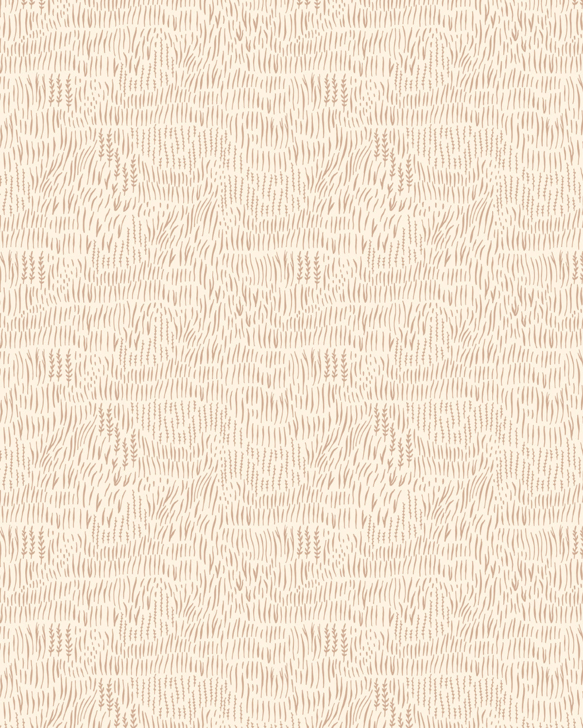 Whimsical Field in Ochre Brown Wallpaper