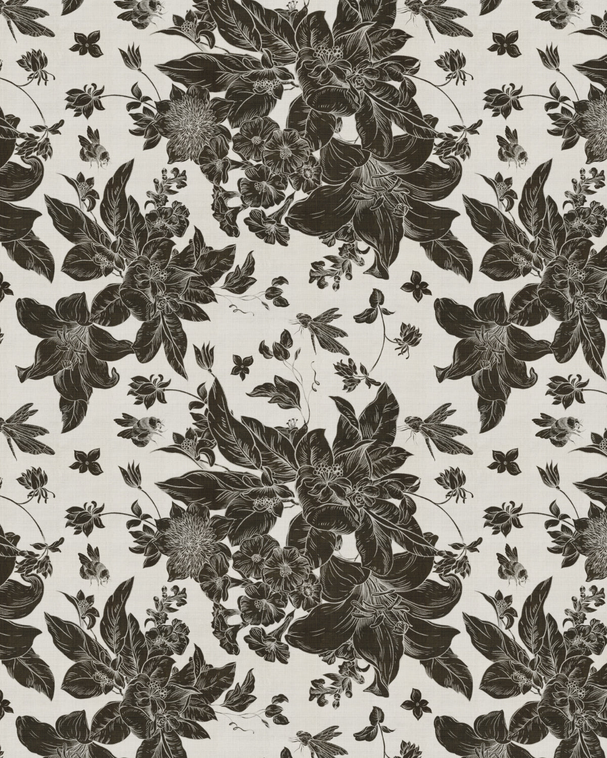 Bee's & Bloom's Black & White Wallpaper