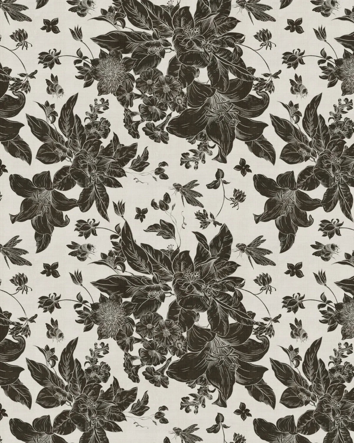 Bee's & Bloom's Black & White Wallpaper from Olive et Oriel where you can shop wallpaper and artworks online