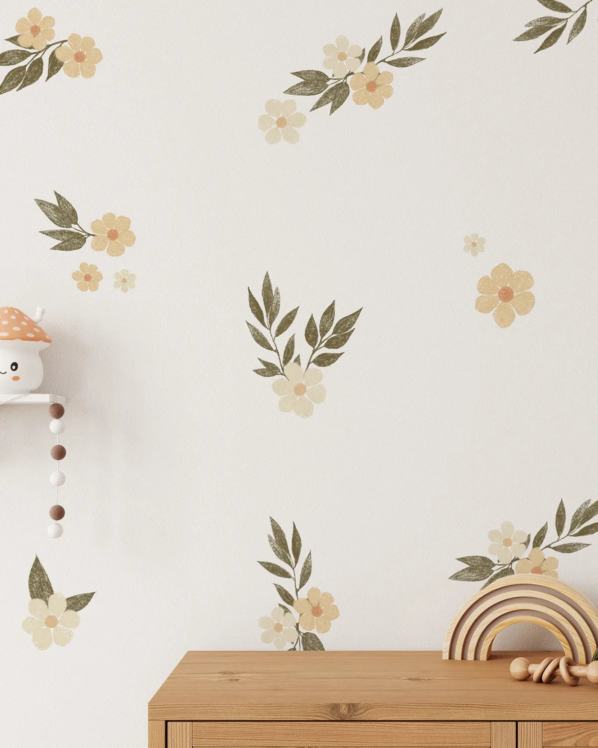 Sketched Daisies Decal Set from Olive et Oriel where you can shop wallpaper and artworks online