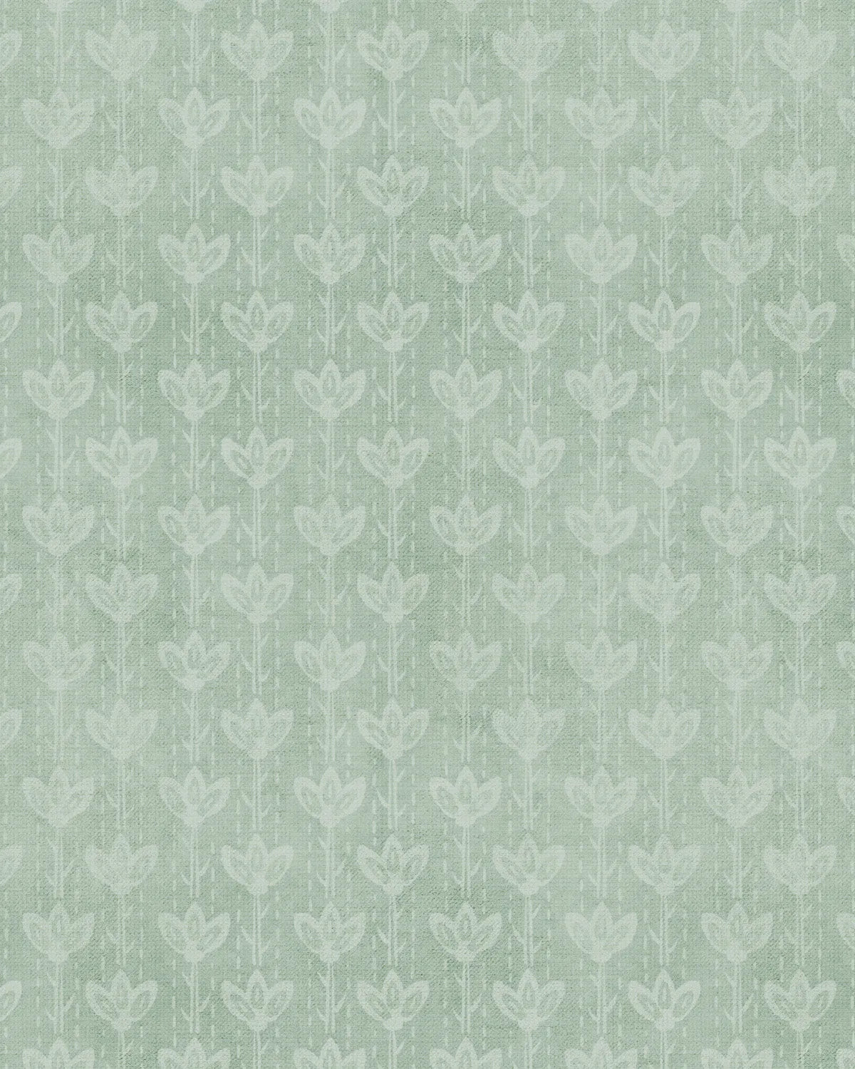 Farm House Flower Stem in Sage Green Wallpaper from Olive et Oriel where you can shop wallpaper and artworks online