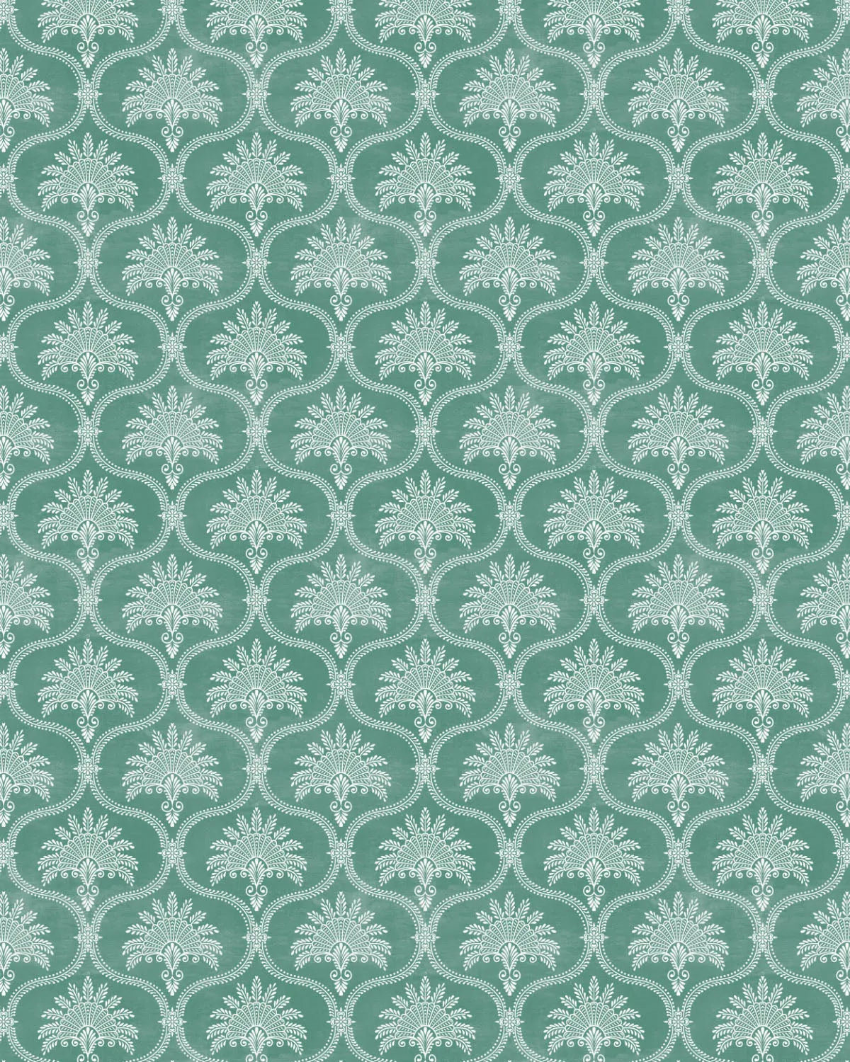 Heritage Palm Emerald Green Wallpaper from Olive et Oriel where you can shop wallpaper and artworks online