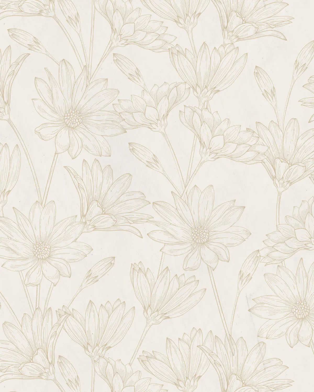 Field Flower Beige Wallpaper from Olive et Oriel where you can shop wallpaper and artworks online