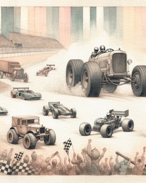 Monster Truck Races Wallpaper Mural