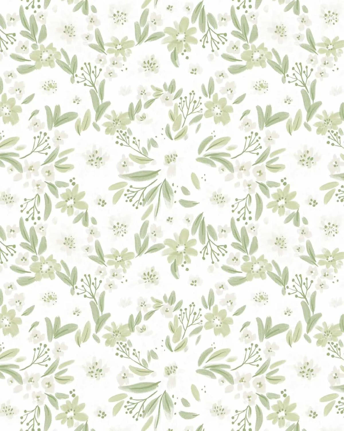 Garden Dreaming Sage Green Wallpaper from Olive et Oriel where you can shop wallpaper and artworks online