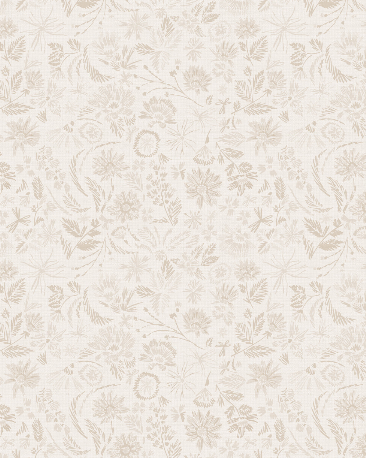 Sketchbook Flora Beige and Cream Wallpaper