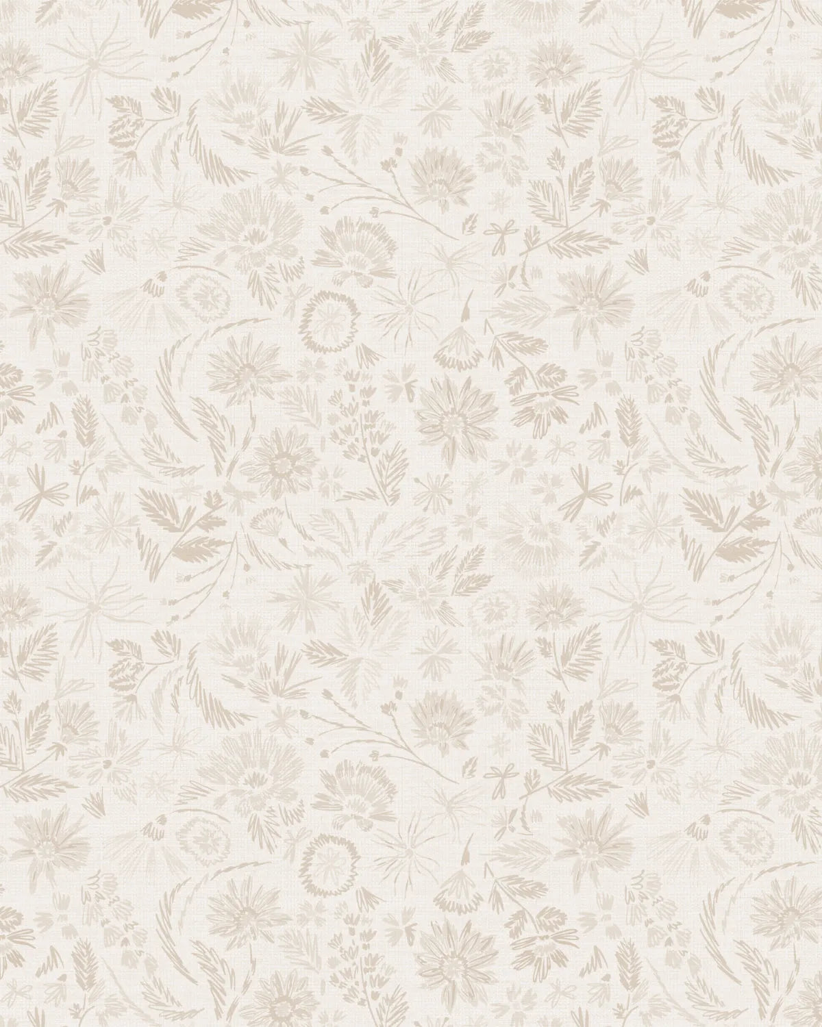 Sketchbook Flora Beige and Cream Wallpaper from Olive et Oriel where you can shop wallpaper and artworks online