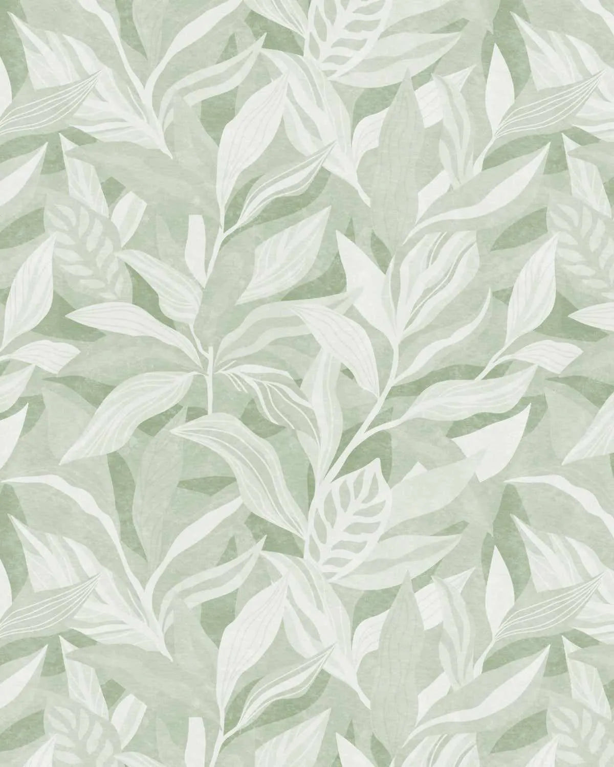 Luxe Leaf Sage Green Wallpaper from Olive et Oriel where you can shop wallpaper and artworks online