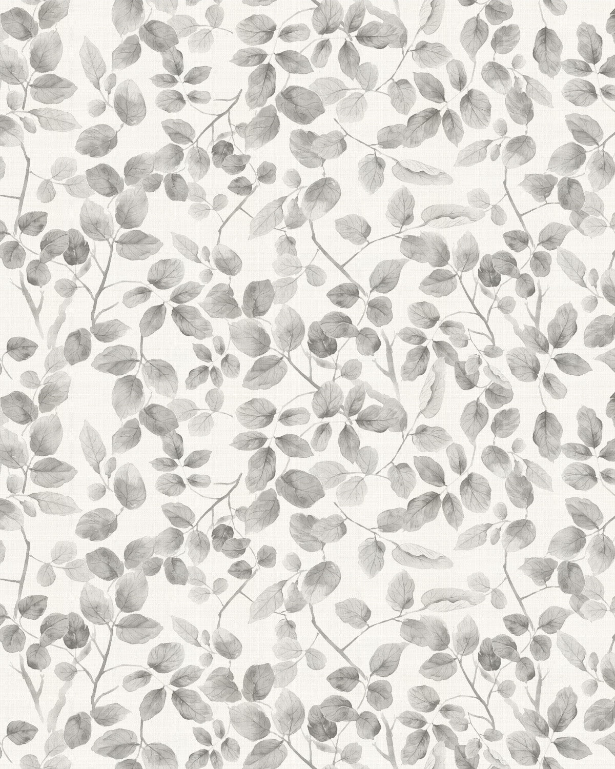 Leafy Country Foliage in Charcoal Grey Wallpaper