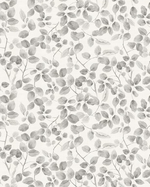 Leafy Country Foliage in Charcoal Grey Wallpaper