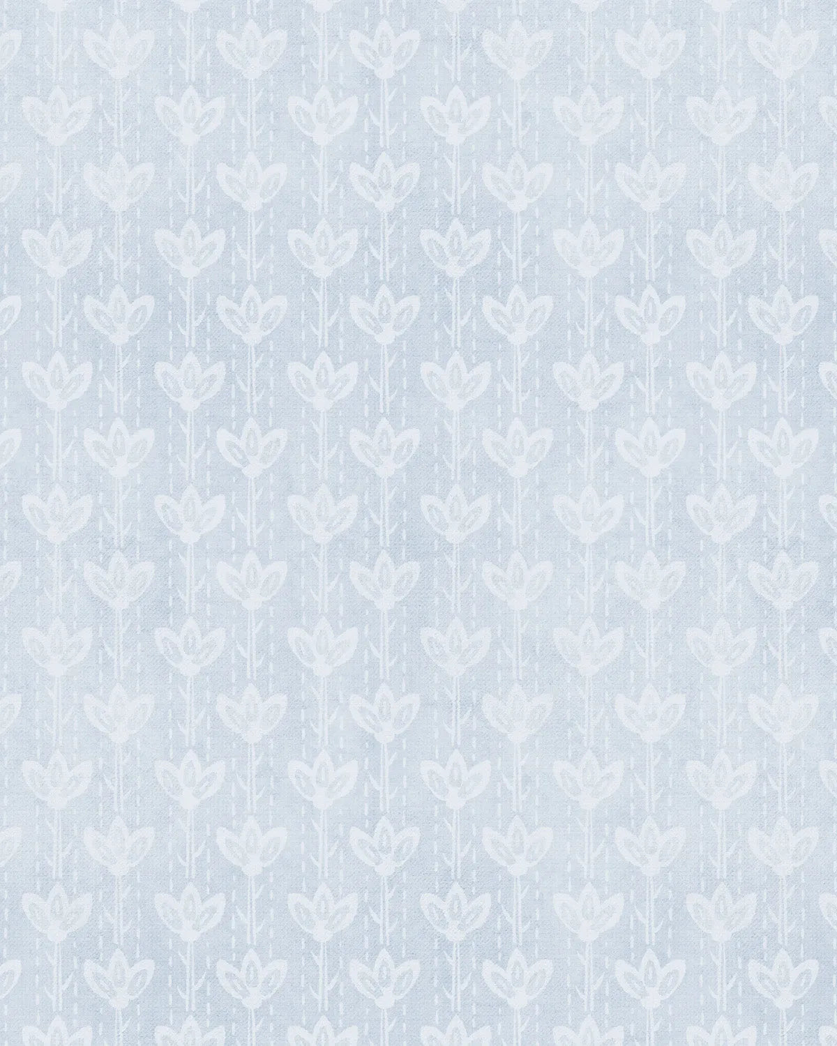 Farm House Flower Stem in Light Blue Wallpaper from Olive et Oriel where you can shop wallpaper and artworks online