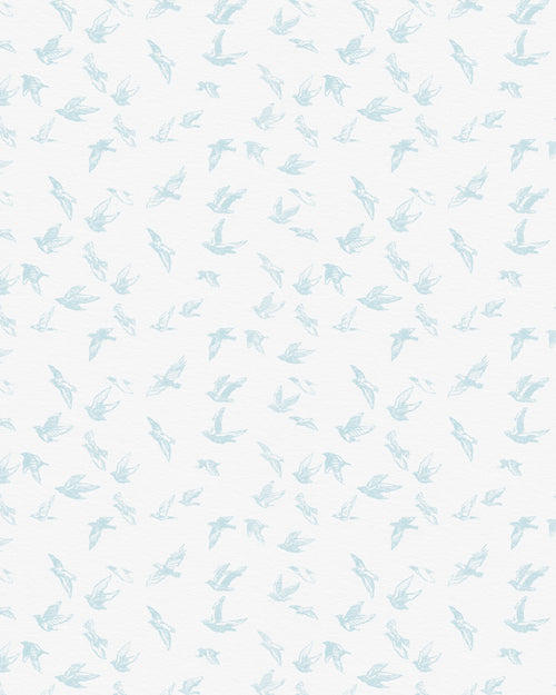 Birds of a Feather in Soft Blue Wallpaper
