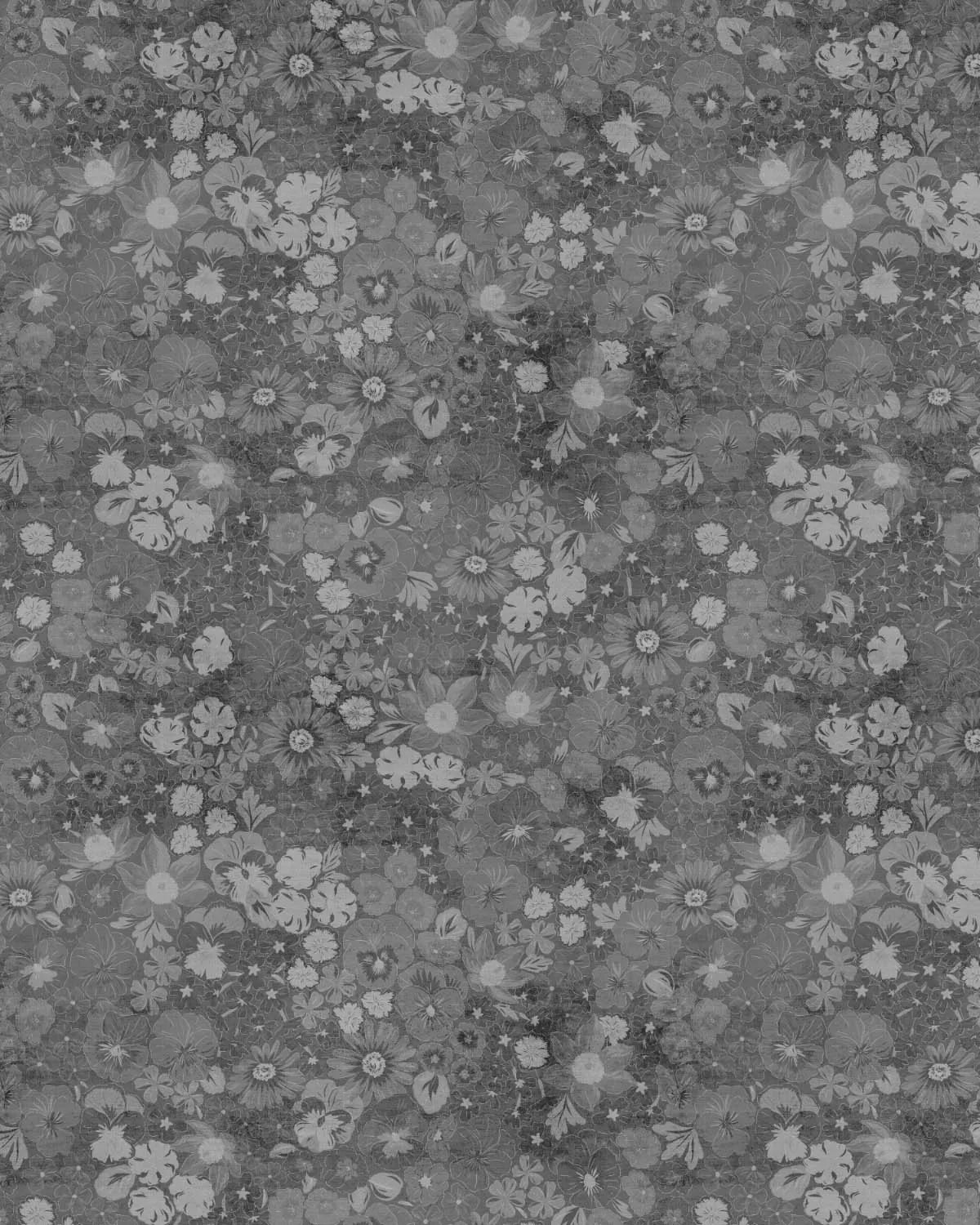 Dark Forest Flowers Black & White Wallpaper from Olive et Oriel where you can shop wallpaper and artworks online