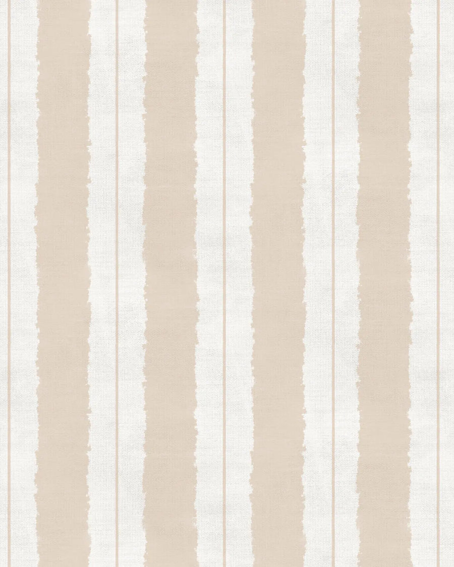Painterly Stripes In Beige and Cream Wallpaper from Olive et Oriel where you can shop wallpaper and artworks online