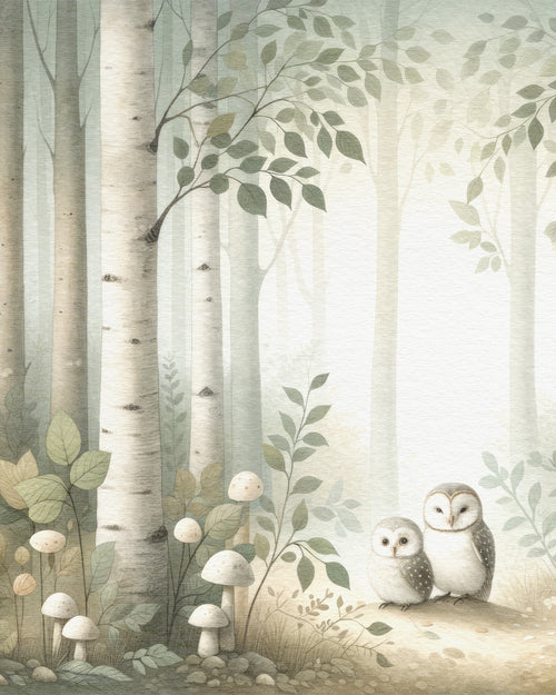 Owl's Woodland Retreats Wallpaper Mural
