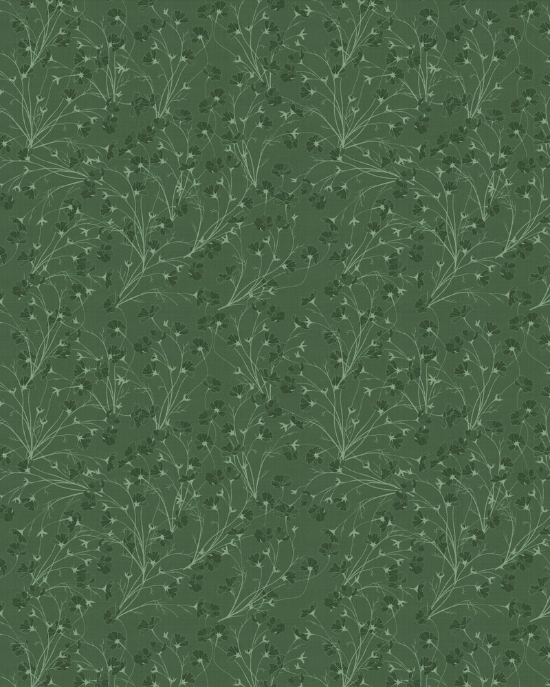 Country Wildflowers Dark Green Wallpaper from Olive et Oriel where you can shop wallpaper and artworks online