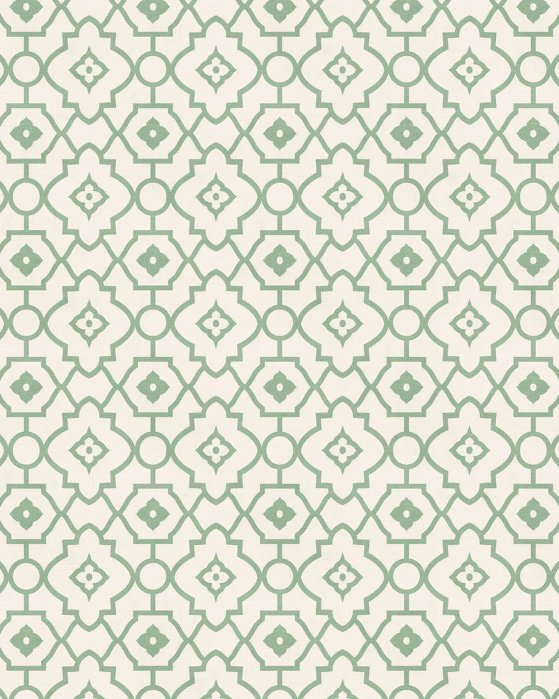 Manner Lattice in Green Wallpaper from Olive et Oriel where you can shop wallpaper and artworks online
