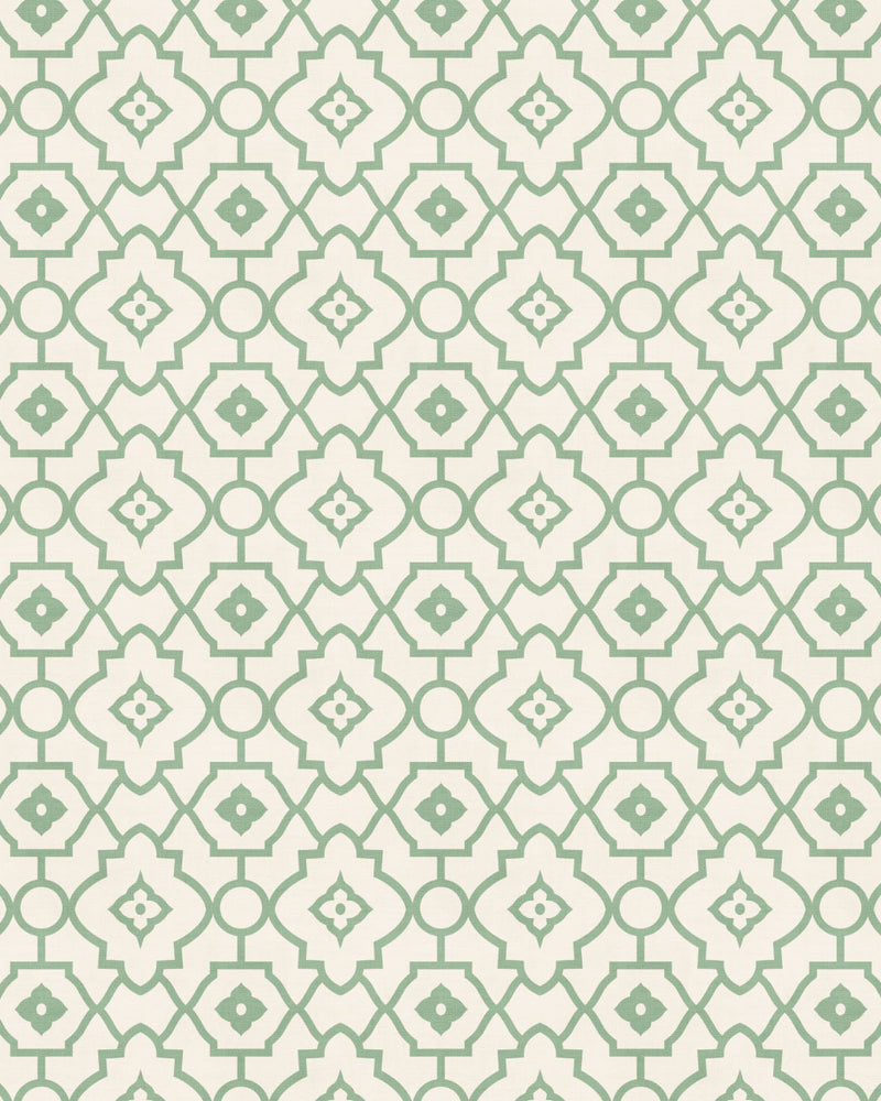 Manner Lattice in Green Wallpaper