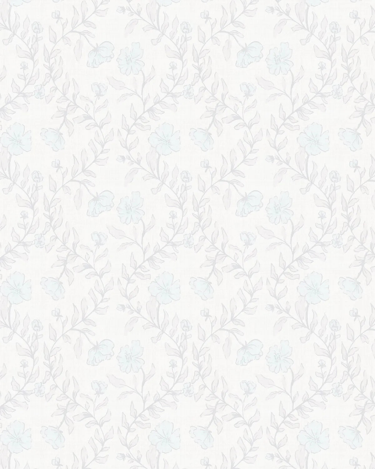 Country Floral Climber in Light Blue Wallpaper from Olive et Oriel where you can shop wallpaper and artworks online