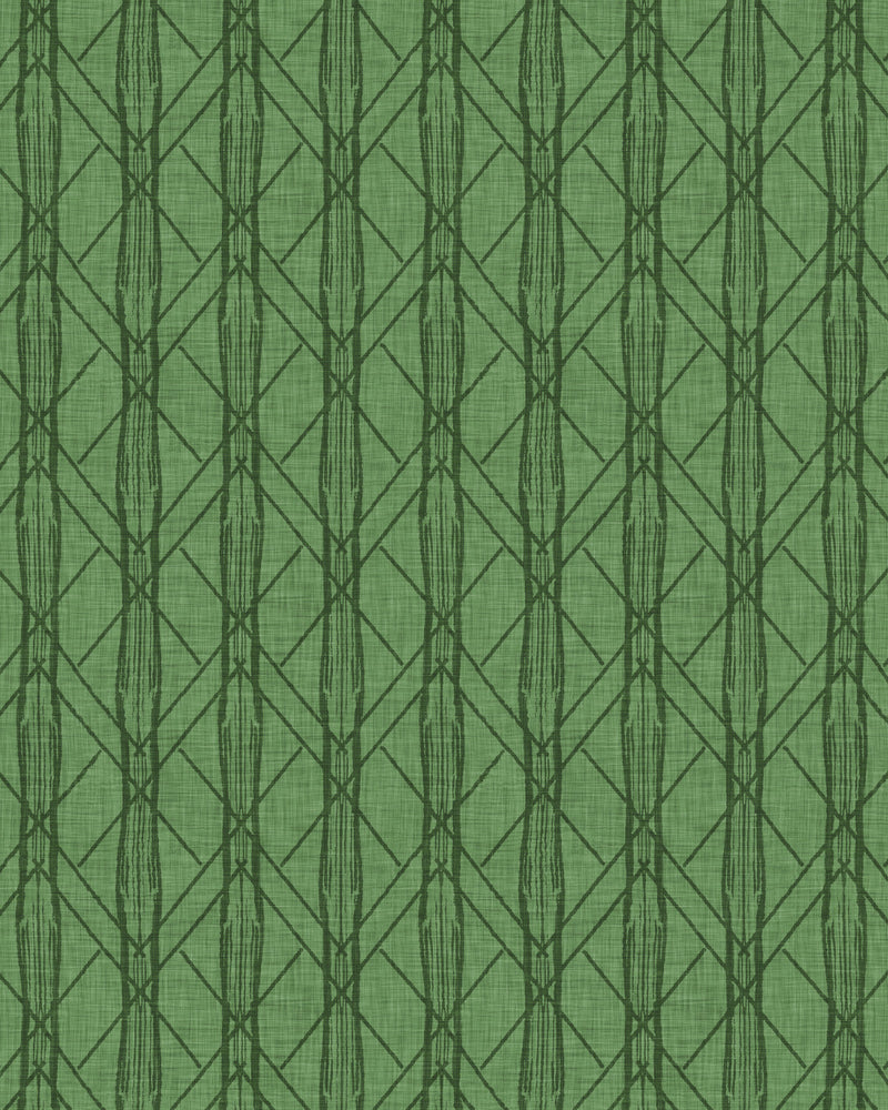 Organic Dark Green Stripe Wallpaper