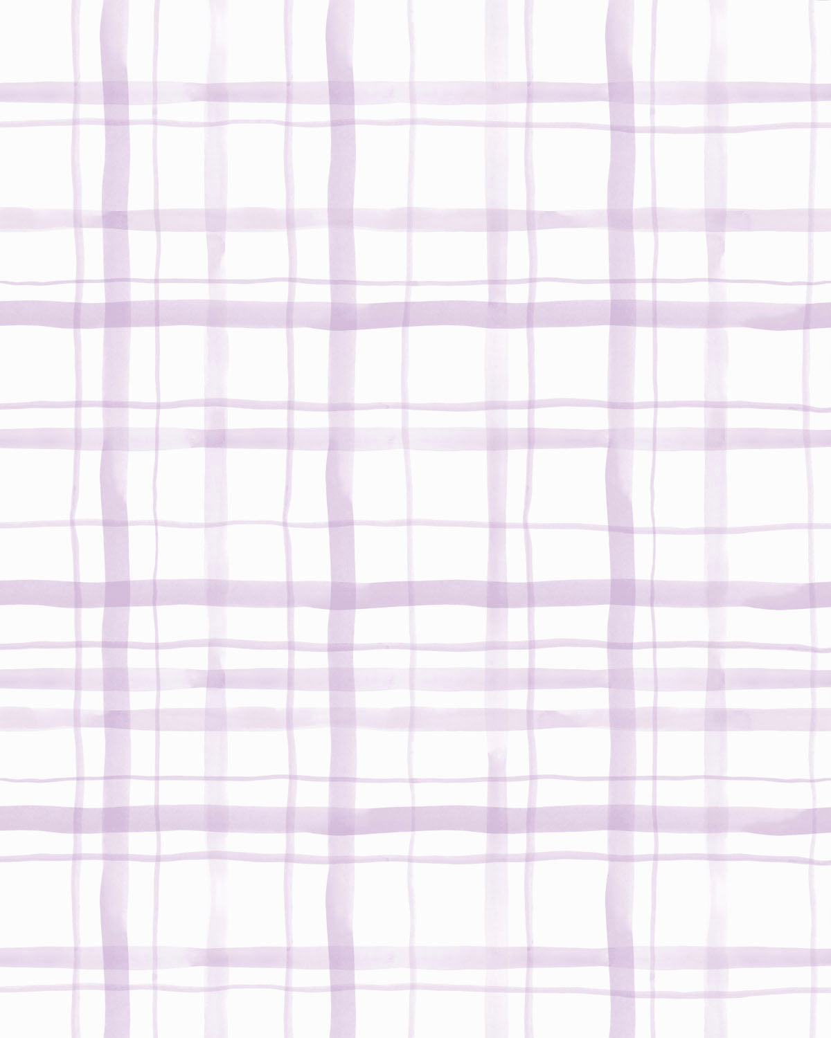 Watercolour Plaid Lilac Purple Wallpaper