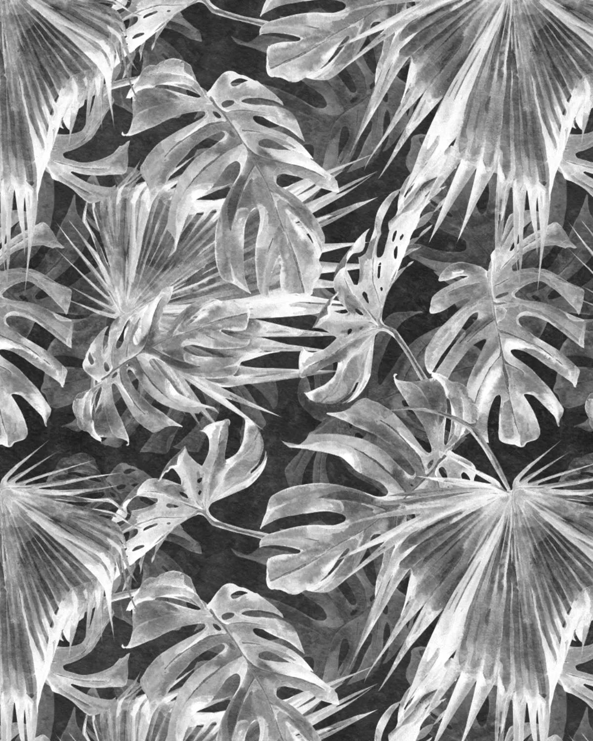 Maui Palm Black & White Wallpaper from Olive et Oriel where you can shop wallpaper and artworks online
