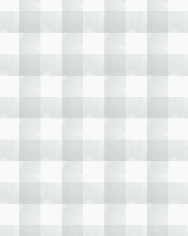 Watercolour Gingham in Sage Green Wallpaper from Olive et Oriel where you can shop wallpaper and artworks online