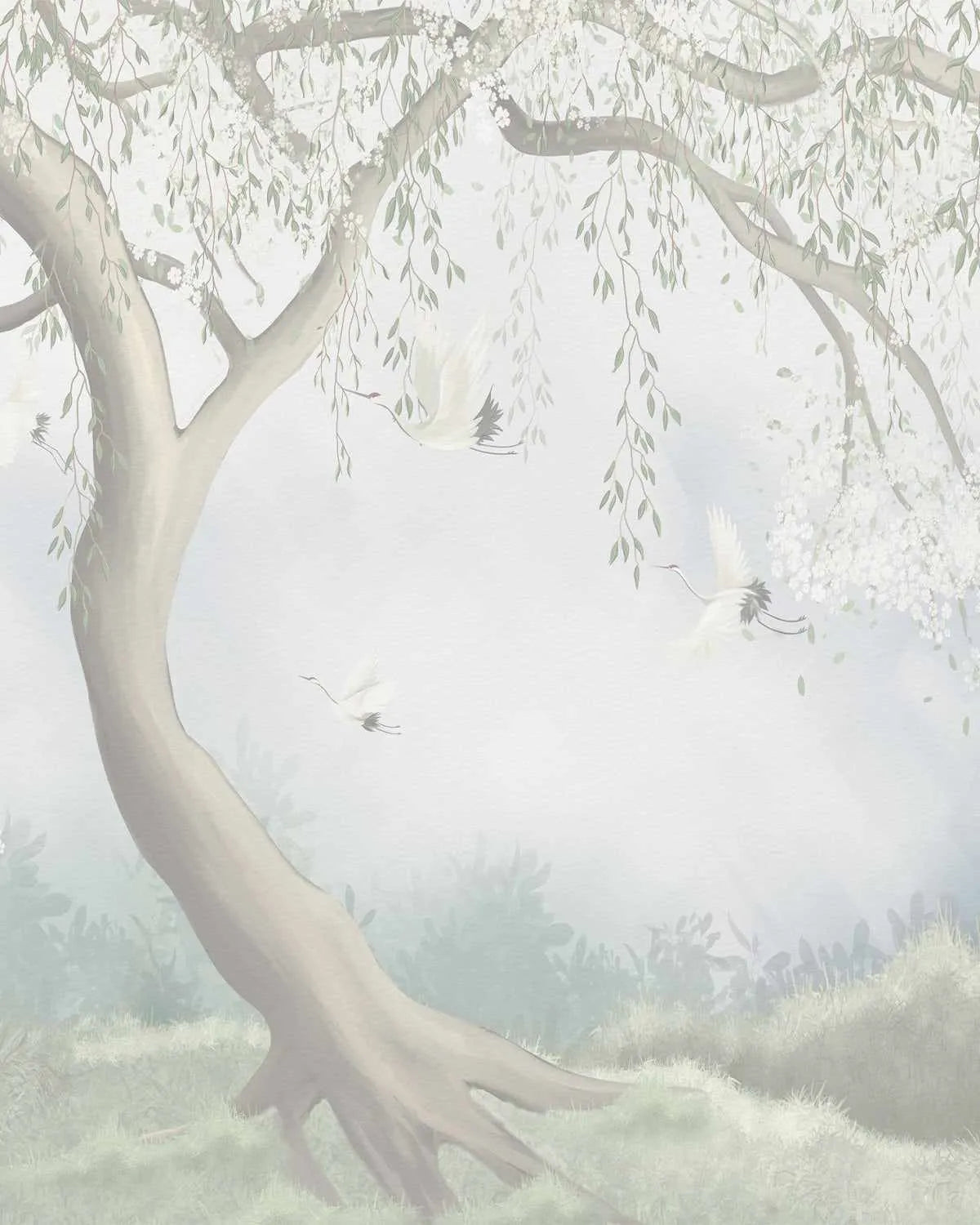 Willow in Blossom Wallpaper from Olive et Oriel where you can shop wallpaper and artworks online