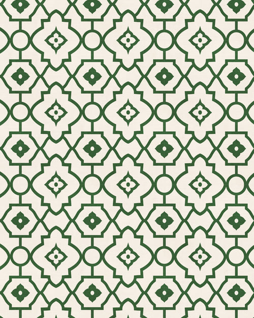 Mannor Lattice In Dark Green Wallpaper