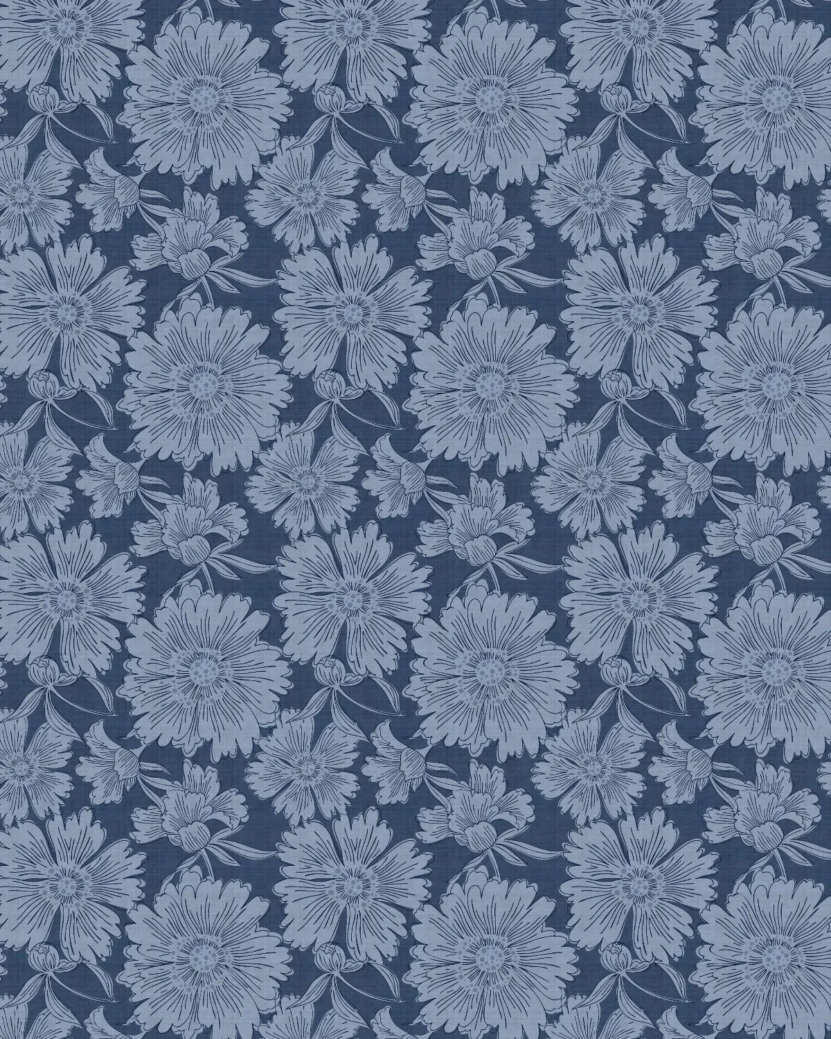 Luxe Country Floral Petite Navy Blue Wallpaper from Olive et Oriel where you can shop wallpaper and artworks online