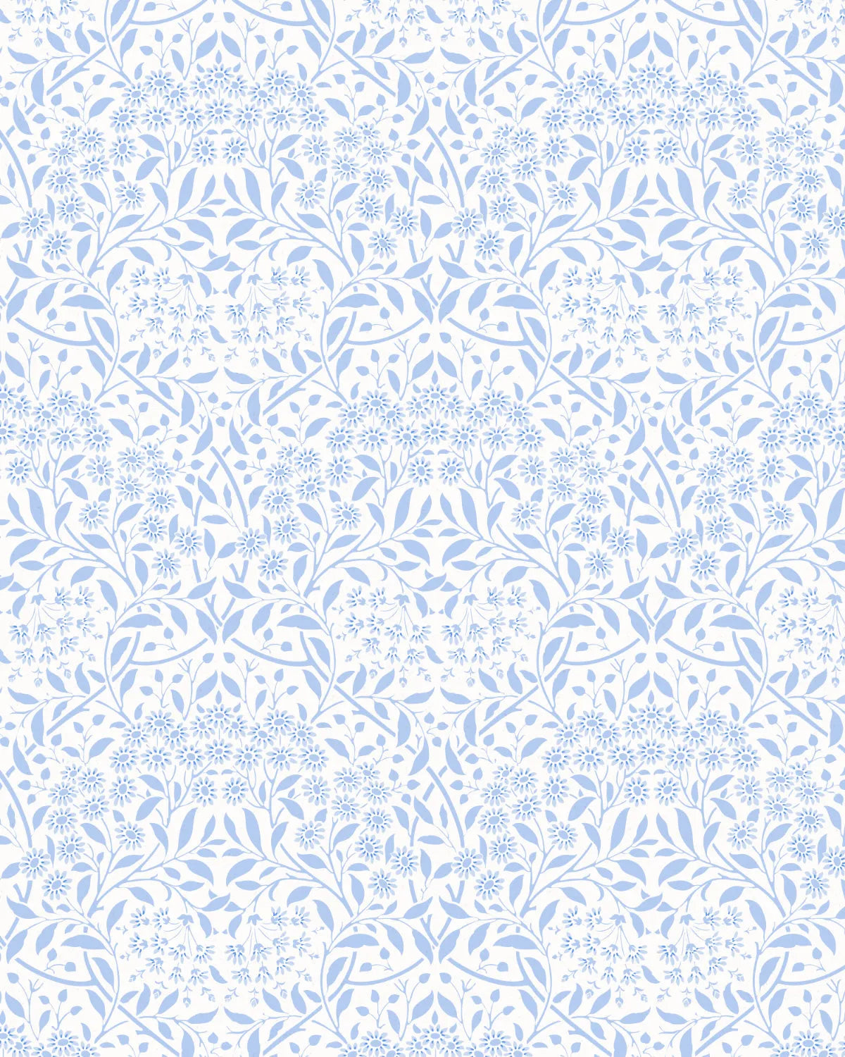 Vintage Posie Light Blue Wallpaper from Olive et Oriel where you can shop wallpaper and artworks online
